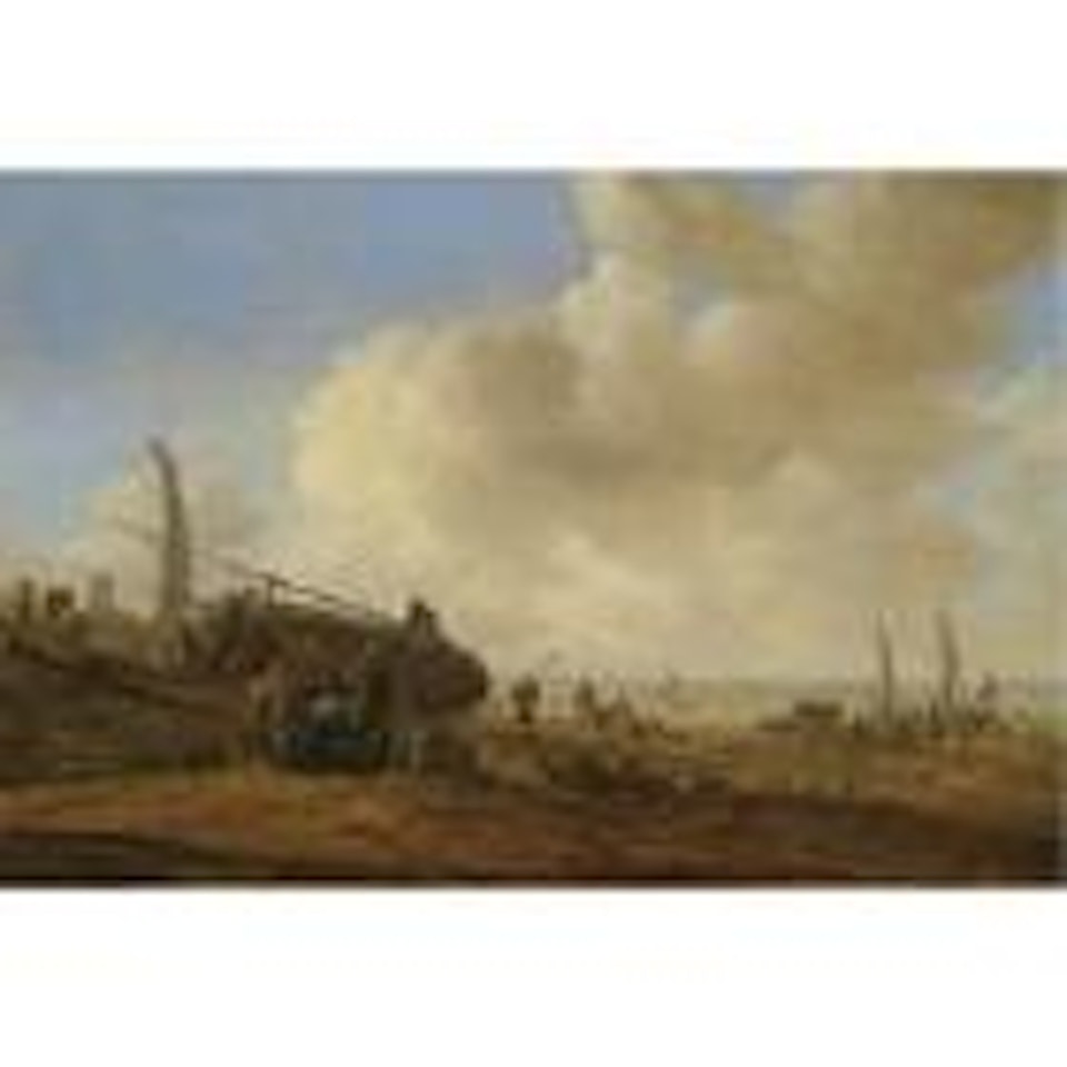 Beach scene by Jan van Goyen