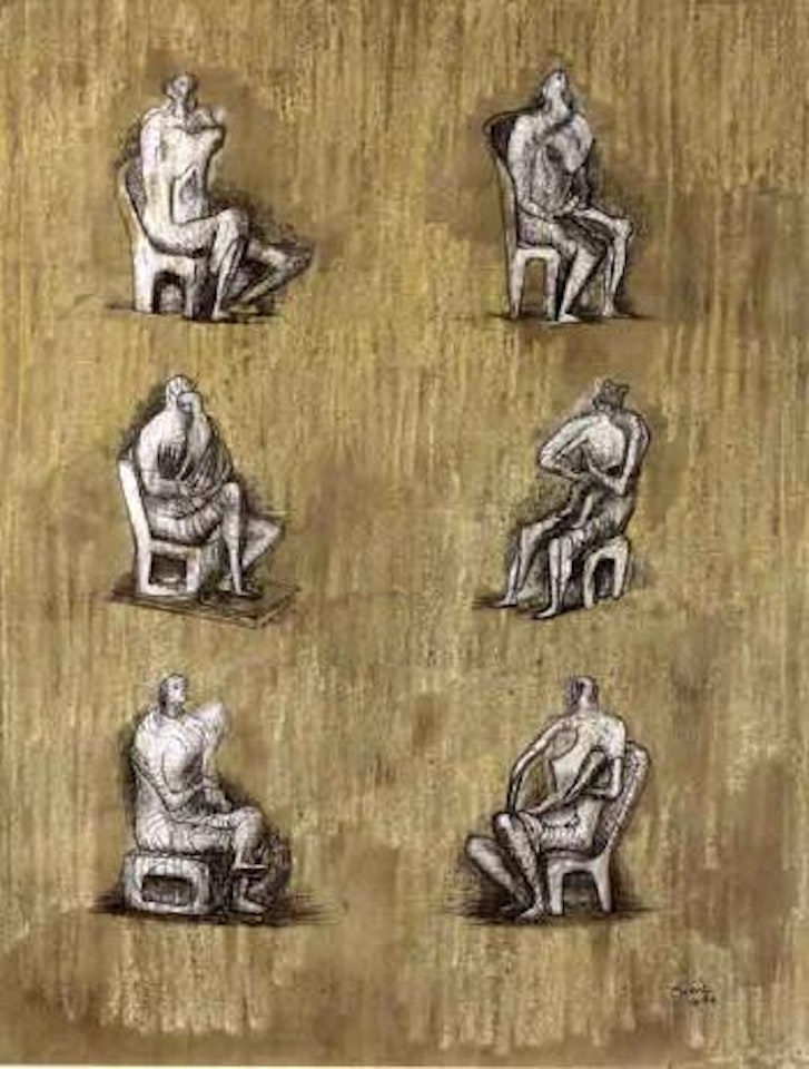 Personnages assis by Henry Moore