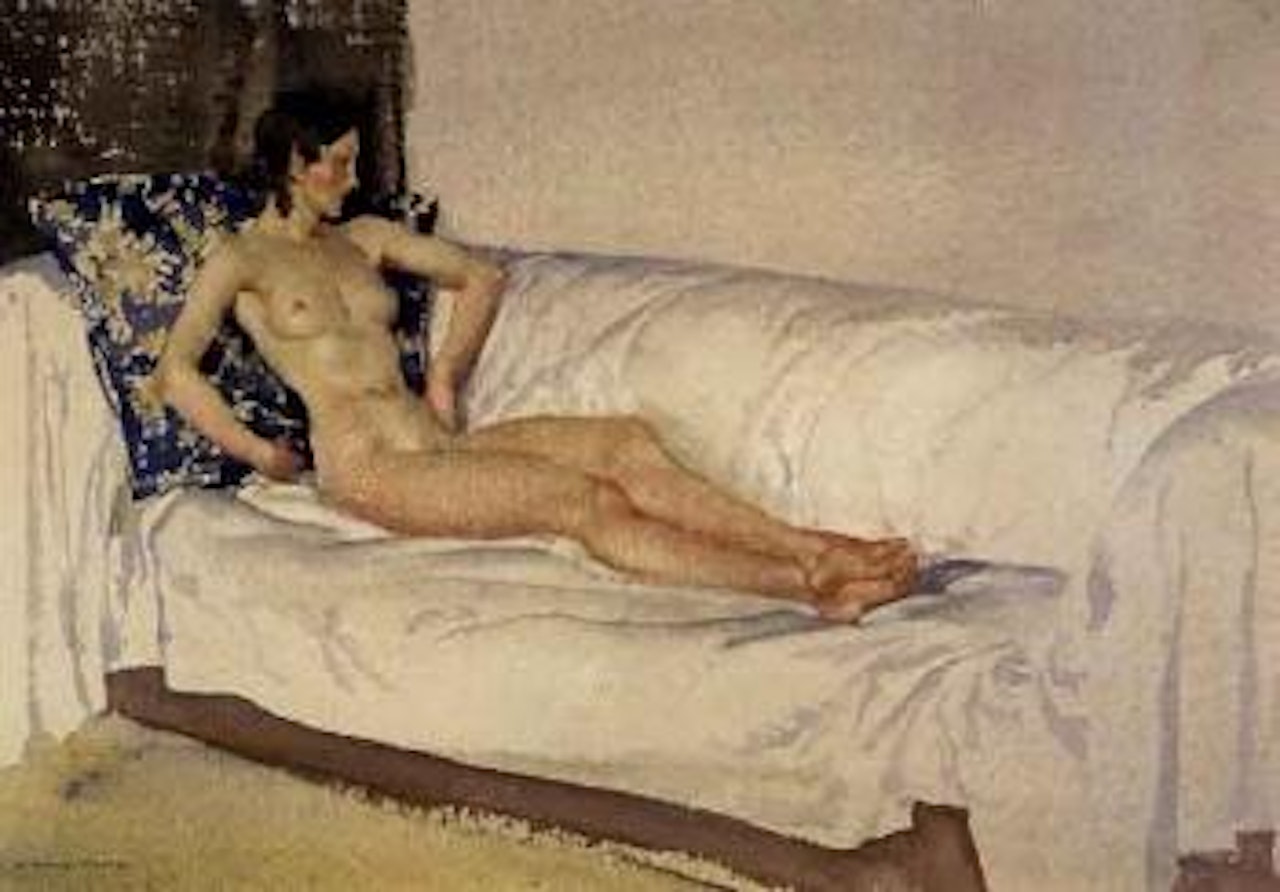 The brocade cushion by William Russell Flint
