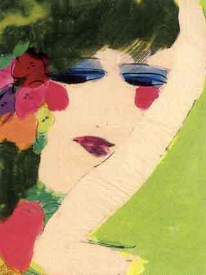 Portrait de femme aux fleurs by Walasse Ting