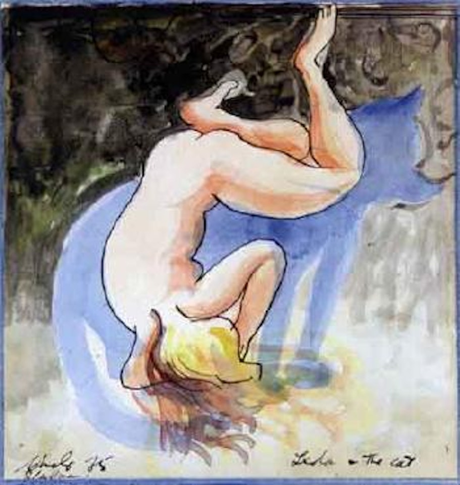 Leda and the cat by Charles Blackman