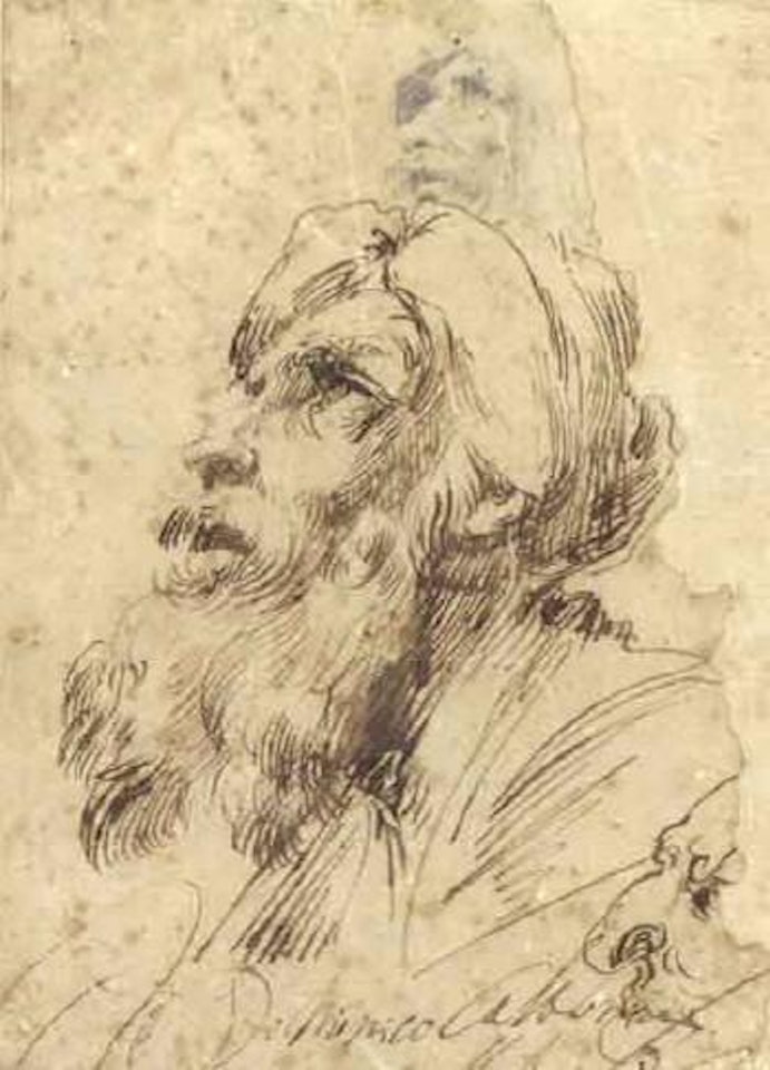 Etude de tete d'homme au turban de profil, et deux etudes by Pier Francesco Mola