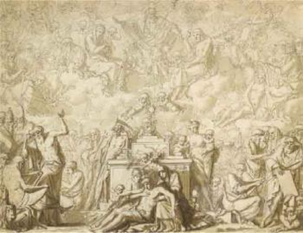 Sujet religieux allegorique by Louis-Félix de la Rue