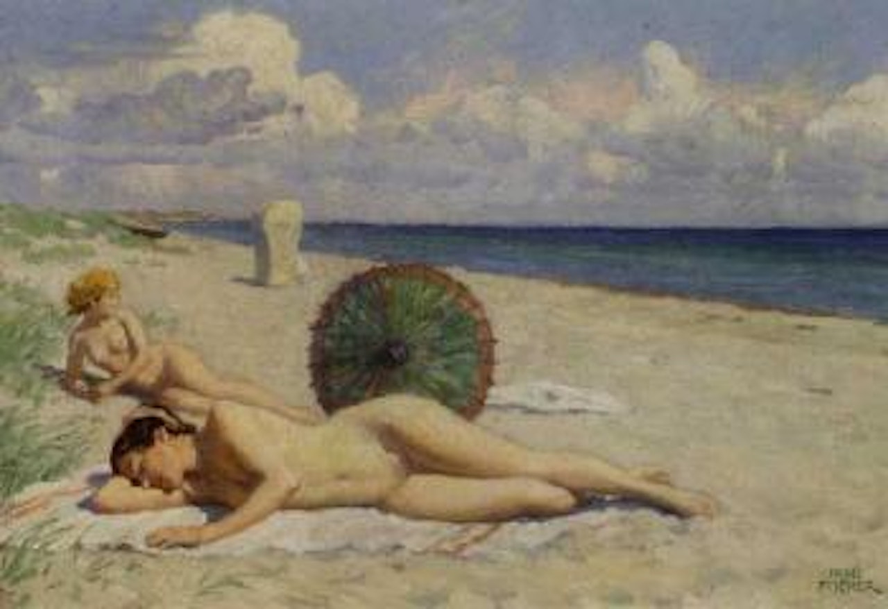 Bathing girls at Hornbaek beach by Paul Fischer