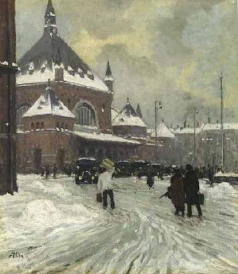 Winter's day at railway station, Copenhagen by Paul Fischer