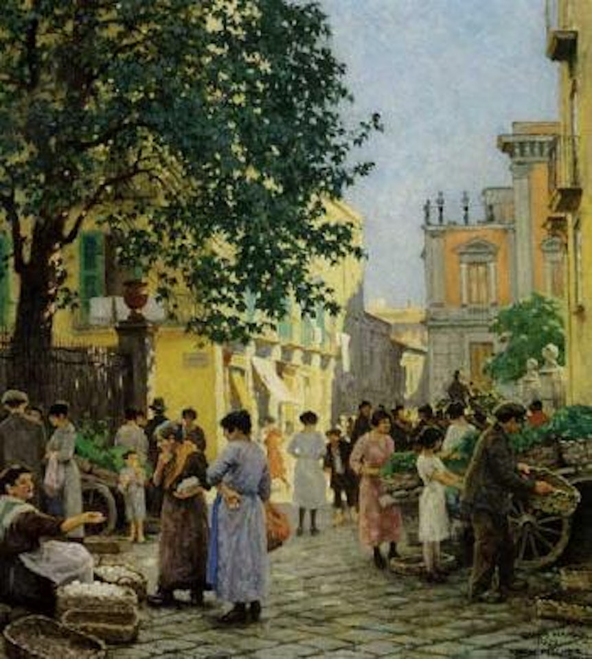 Market day in Naples by Paul Fischer