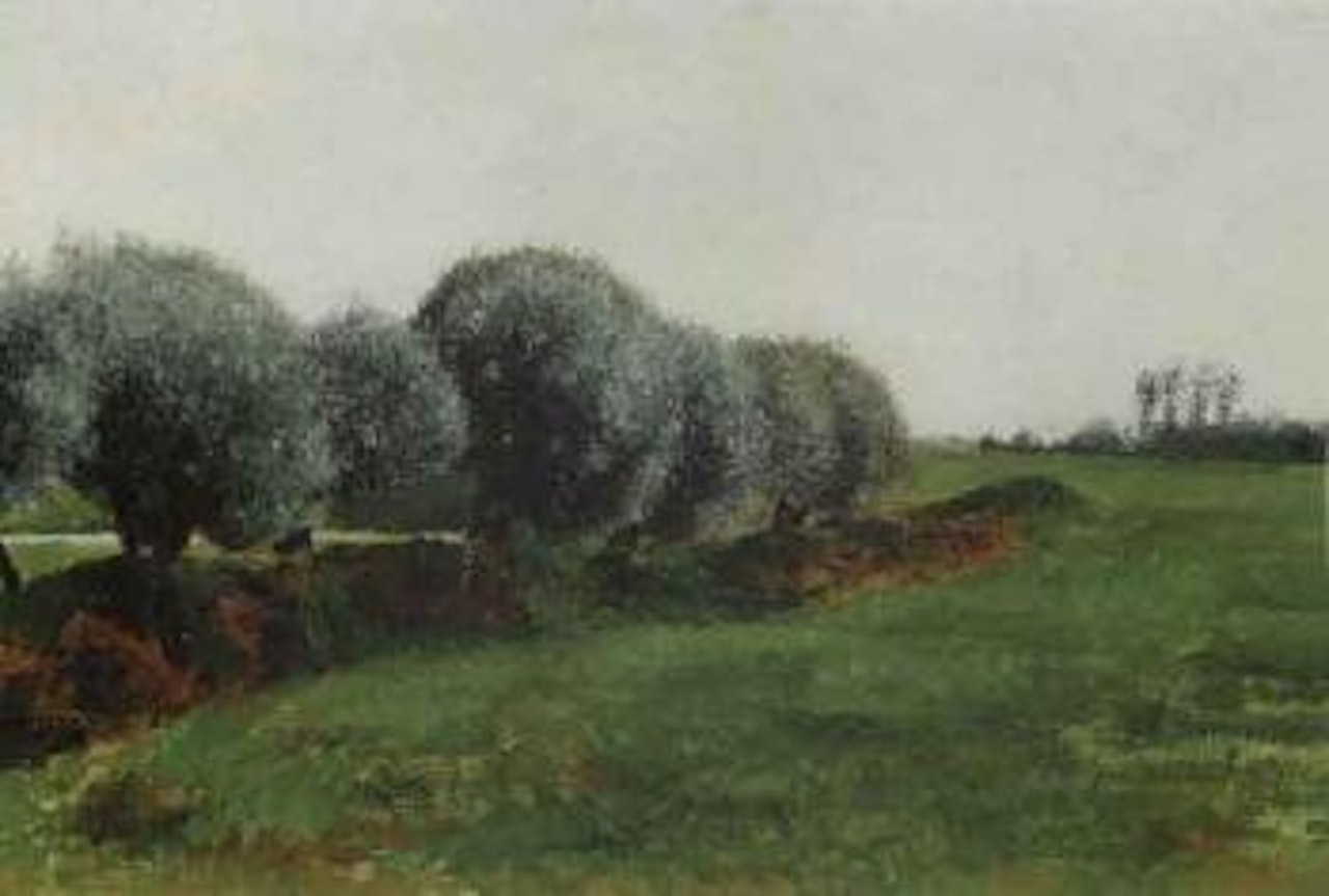 Landscape with row of trees by Vilhelm Hammershoi