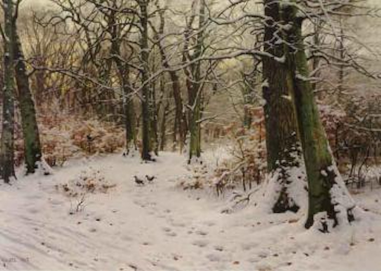 Winter afternoon in the woods by Peder Mork Monsted