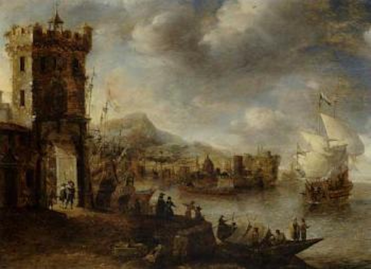 Harbour scene by Jan Abrahamsz. Beerstraten