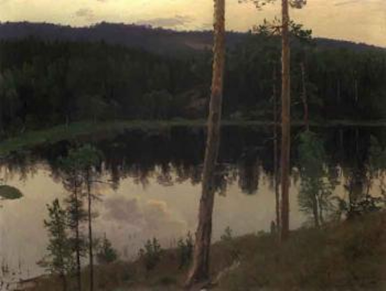 Landscape with water, possibly Daelivannet, Baerum by Christian Skredsvig