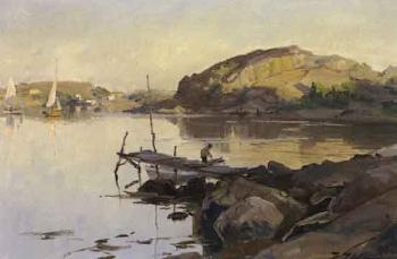 Evening at the harbour in Tjome by Even Ulving