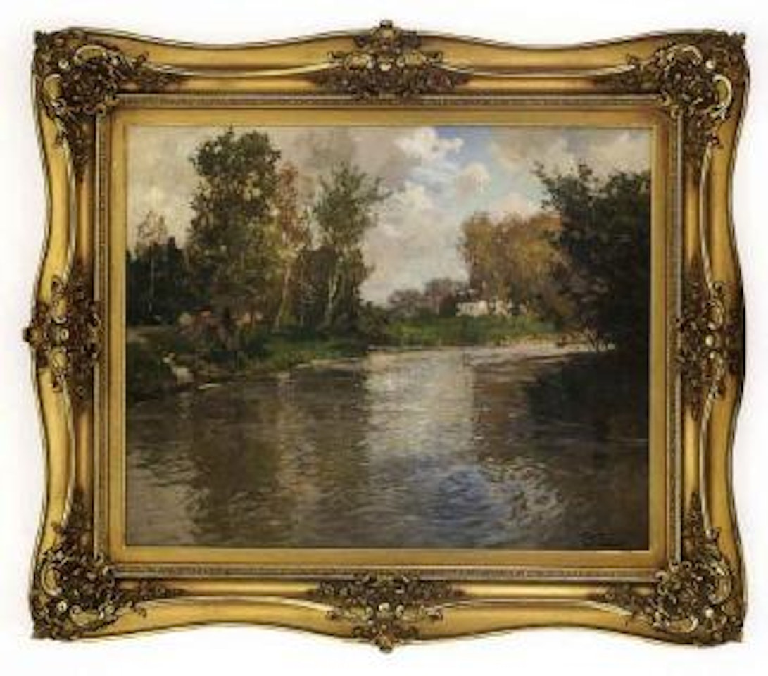 River landscape, France by Fritz Thaulow