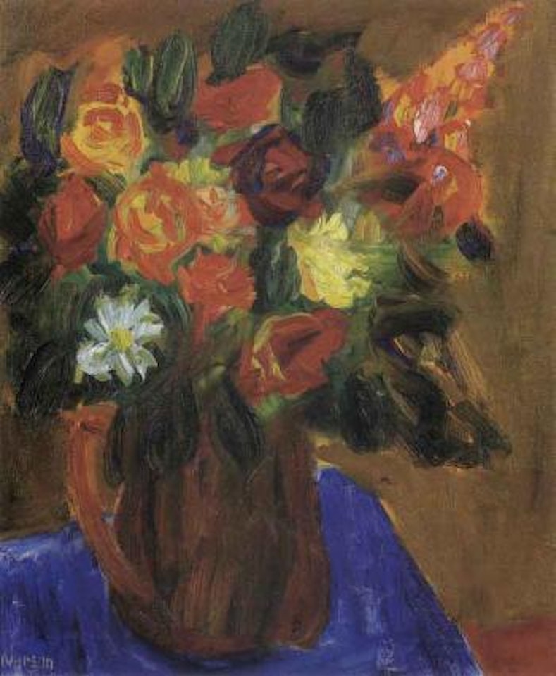Still life of flowers in a jug by Ivan Ivarson