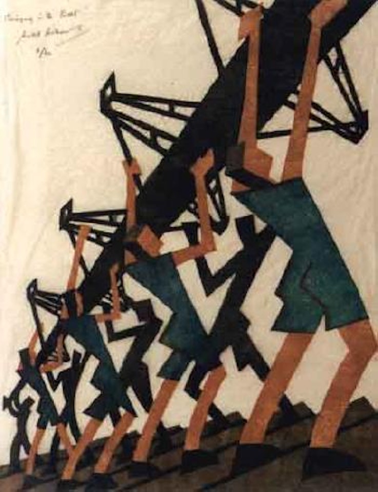 Bringing in the boat by Sybil Andrews