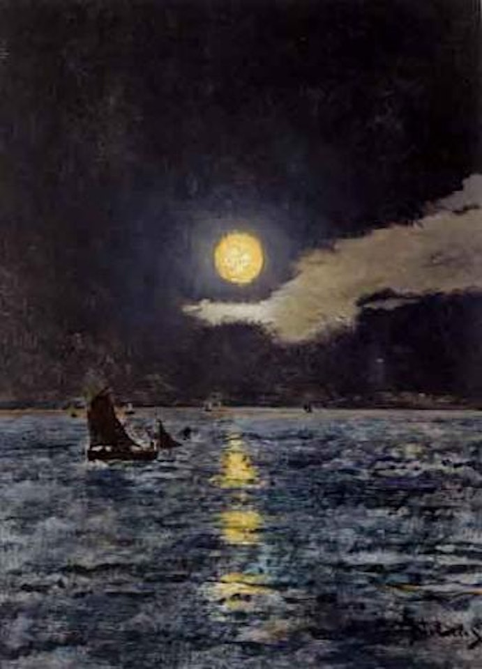 Barques de peche au clair de lune by Alfred Stevens
