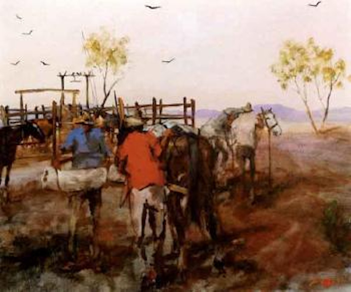 Packing up, Diamantina Lakes Station, West Queensland by Hugh Sawrey