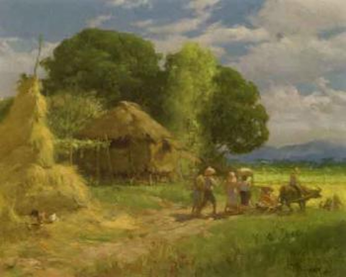 Village scene by Fernando Amorsolo