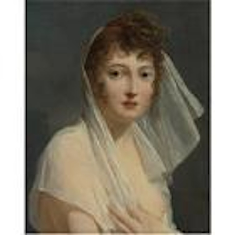 Portrait of a young lady wearing a veil by French School