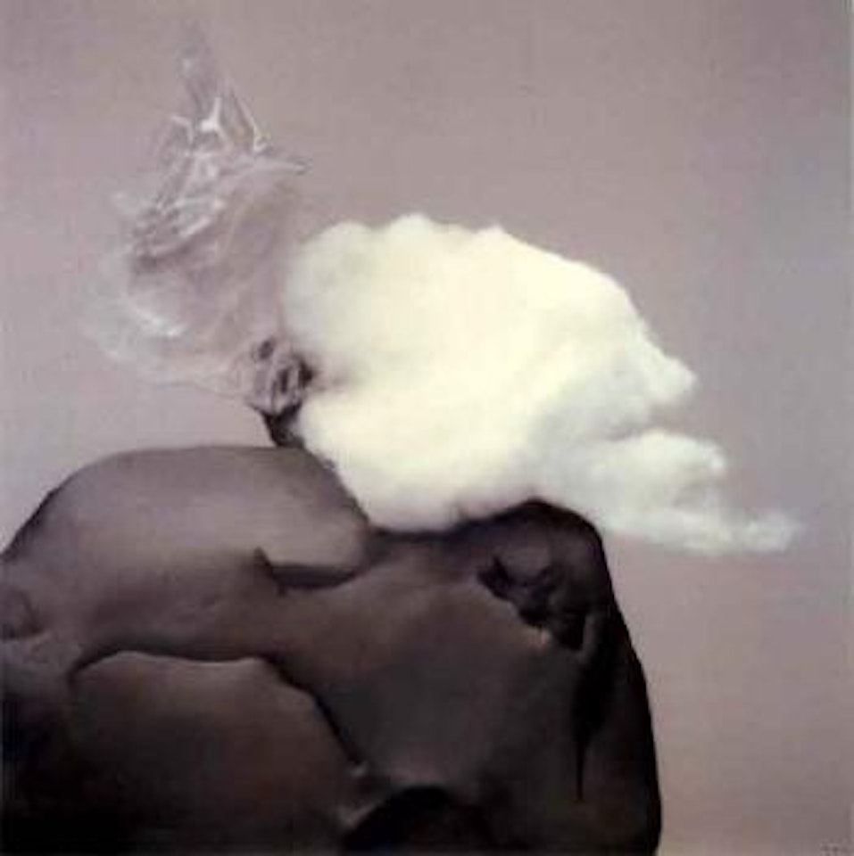 Handful of land, tiny piece of cotton, plastic sheet by Handiwirman Sahputra