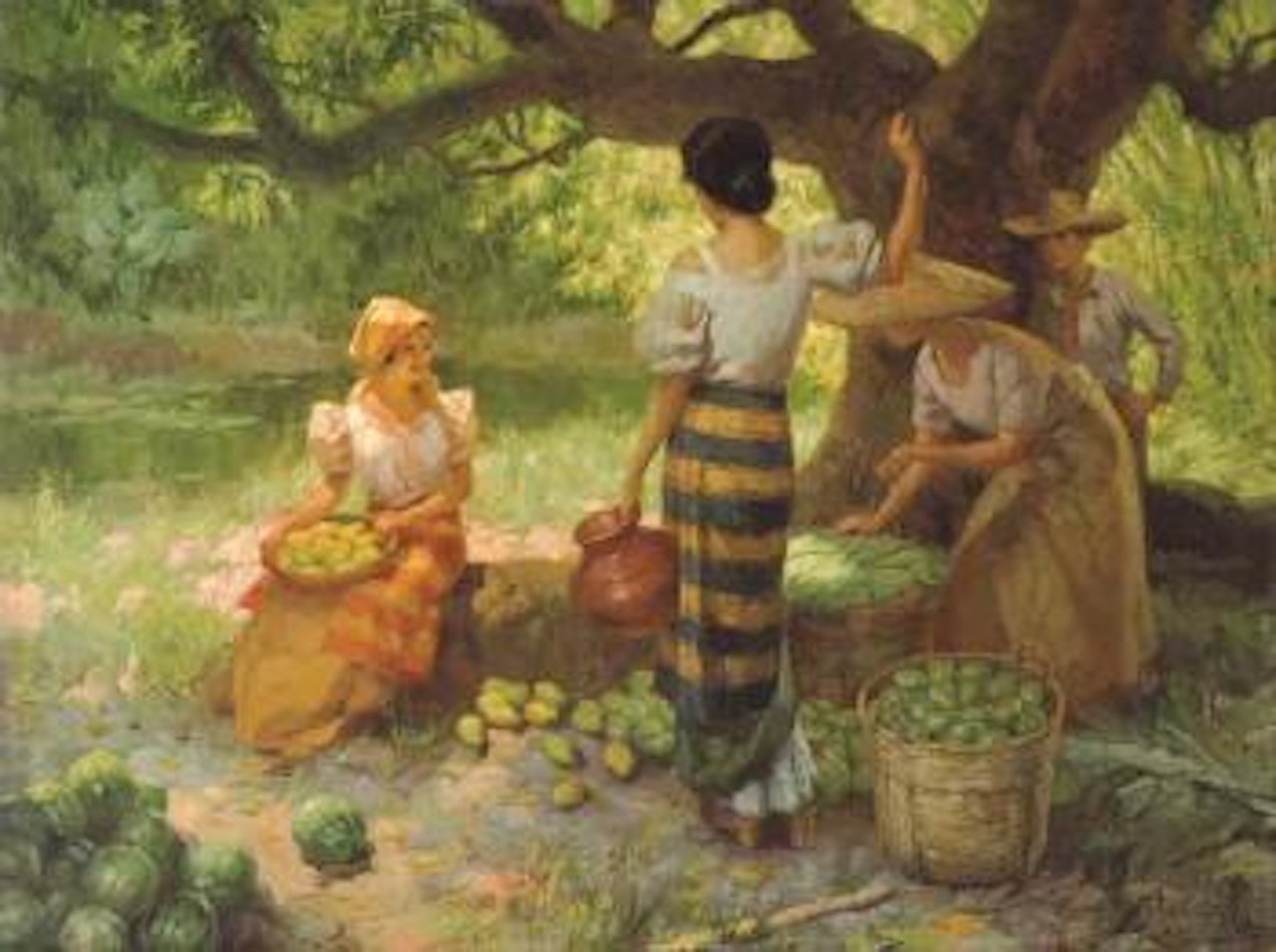 Mango gathering by Fernando Amorsolo