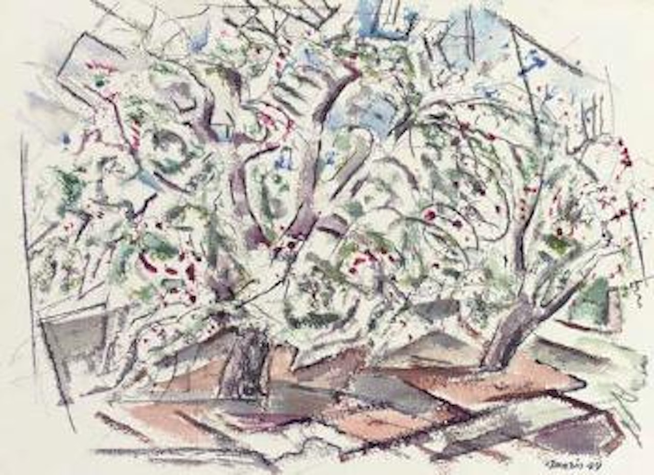 Apple orchard in bloom by John Marin