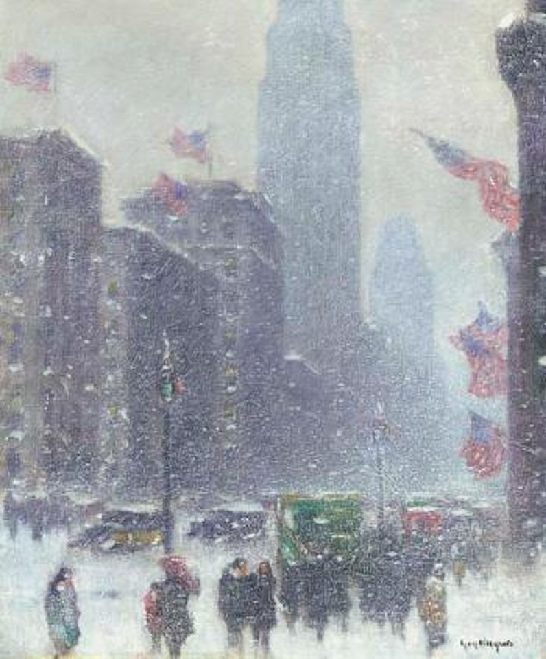 Avenue on Lincoln's birthday by Guy Carleton Wiggins