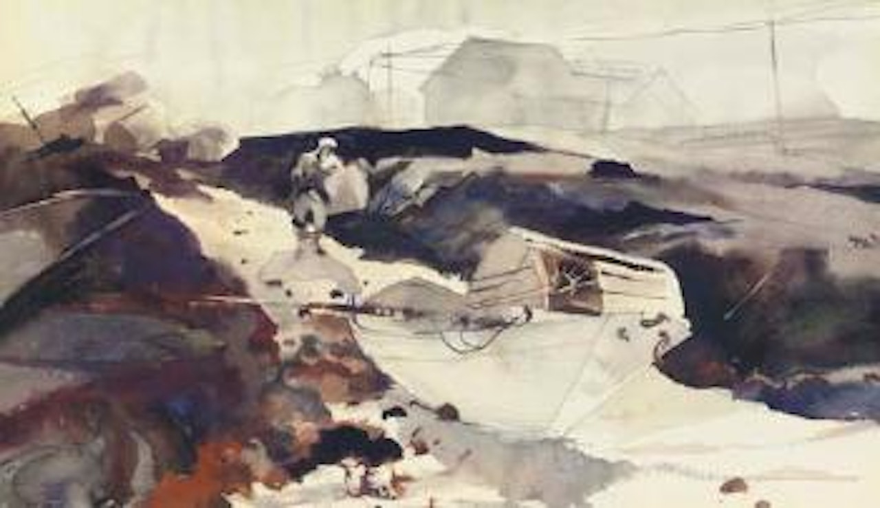 Fog and the white dory by Andrew Wyeth