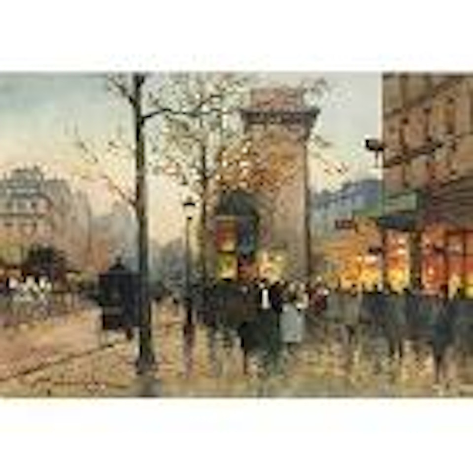 Animation a la Porte Saint-Denis by Eugene Galien-Laloue