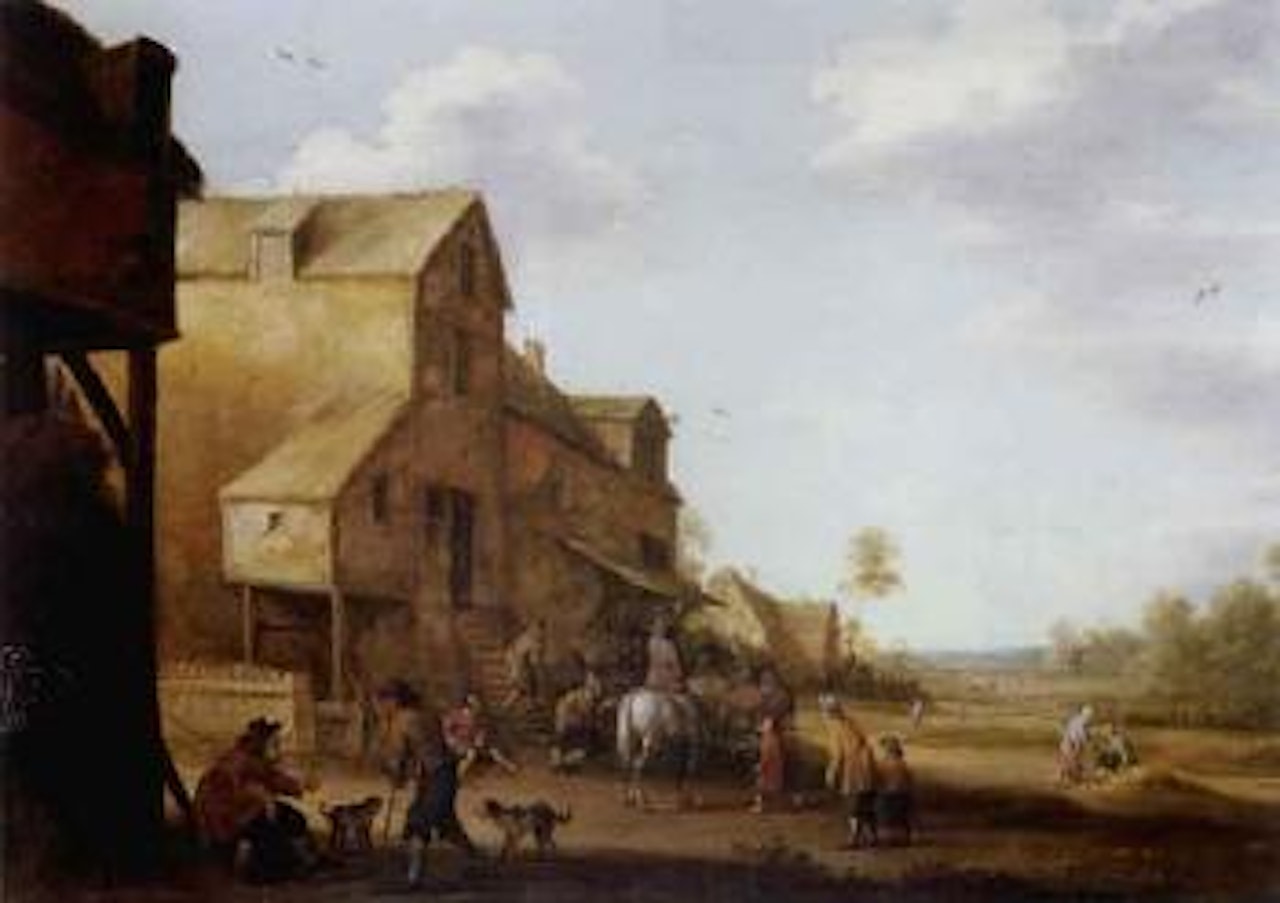 Peasants in the village by Joost Cornelisz Droochsloot