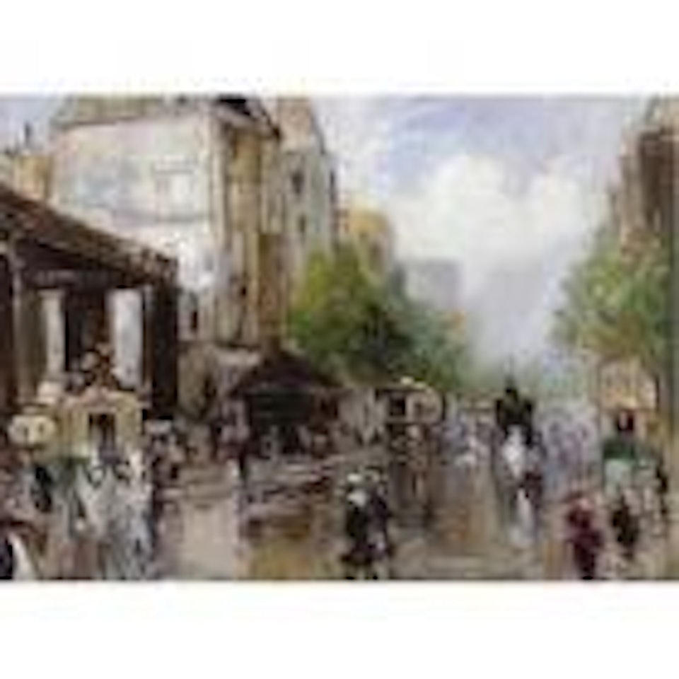 Busy street, Paris by Georgij Aleksandrovic Lapschin