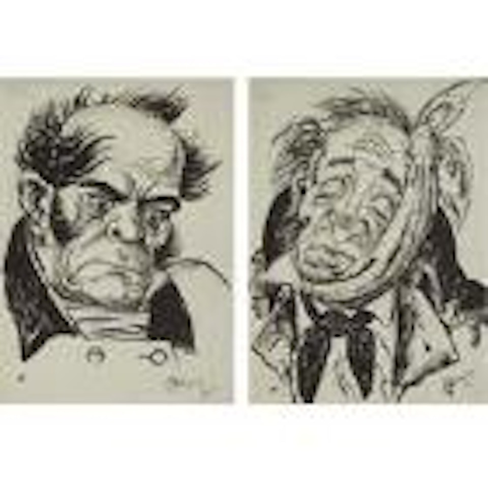 Portrait from Gogol's government inspector by Mstislav Valerianovich Dobuzhinsky