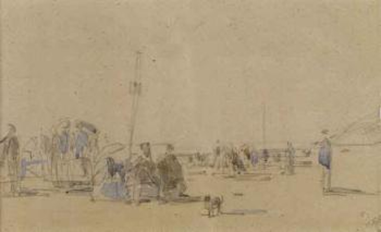 La plage by Eugène Boudin