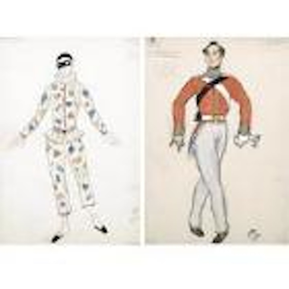 Costume design for Harlequinade. Graduation by Mstislav Valerianovich Dobuzhinsky