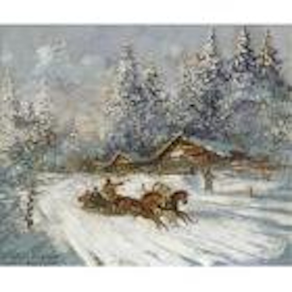 Troika racing through the snow by Konstantin Alekseevich Korovin