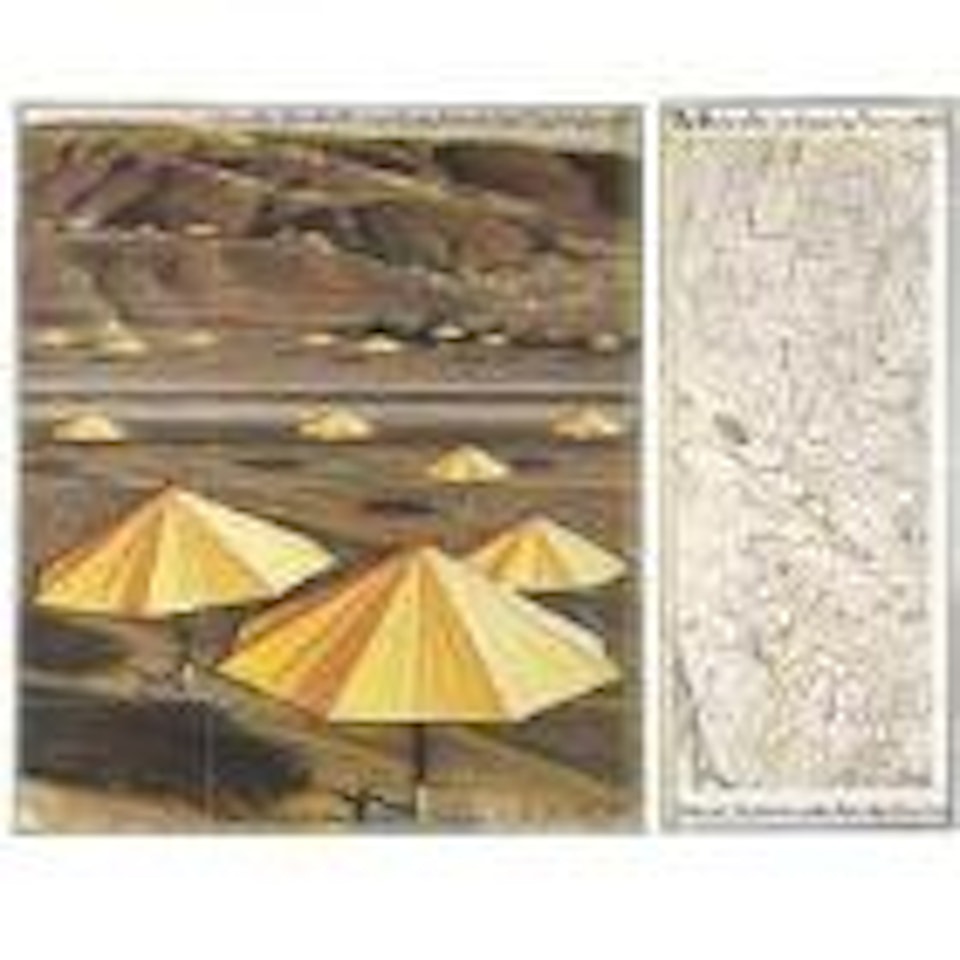 Umbrella, joint project for Japan and USA. Map by Christo