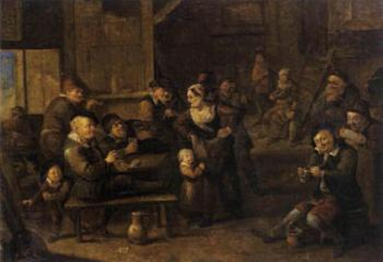 Carousing peasants in a tavern by Jan Miense Molenaer