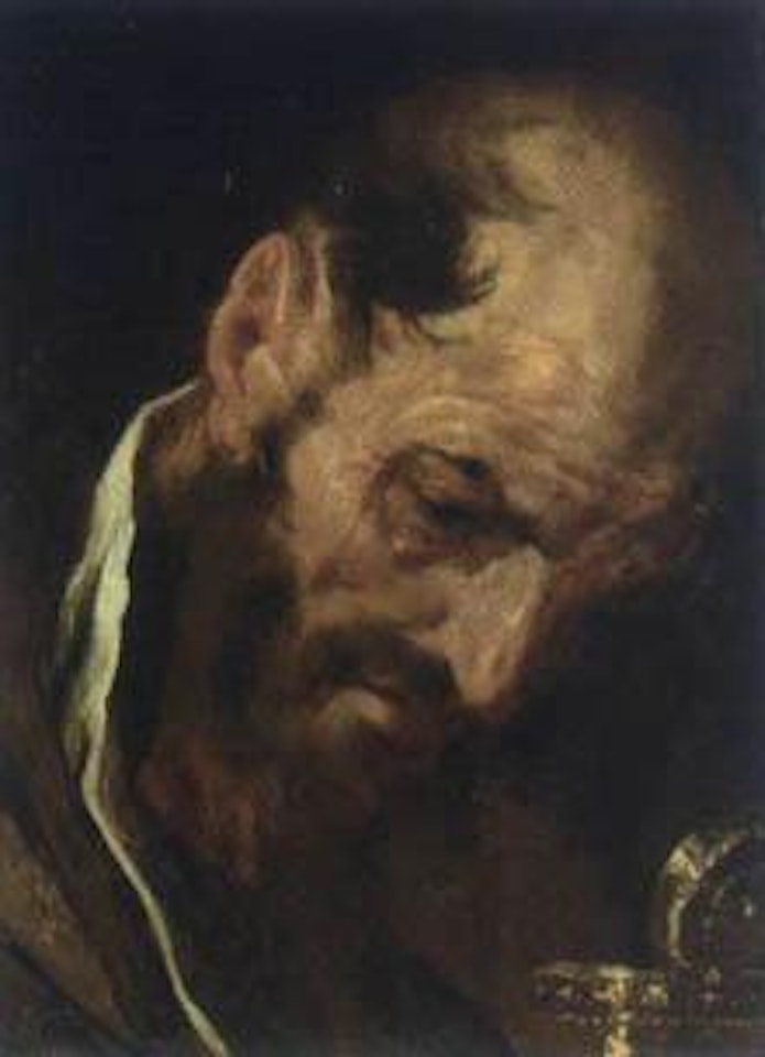 Head study of an apostle by Flemish School