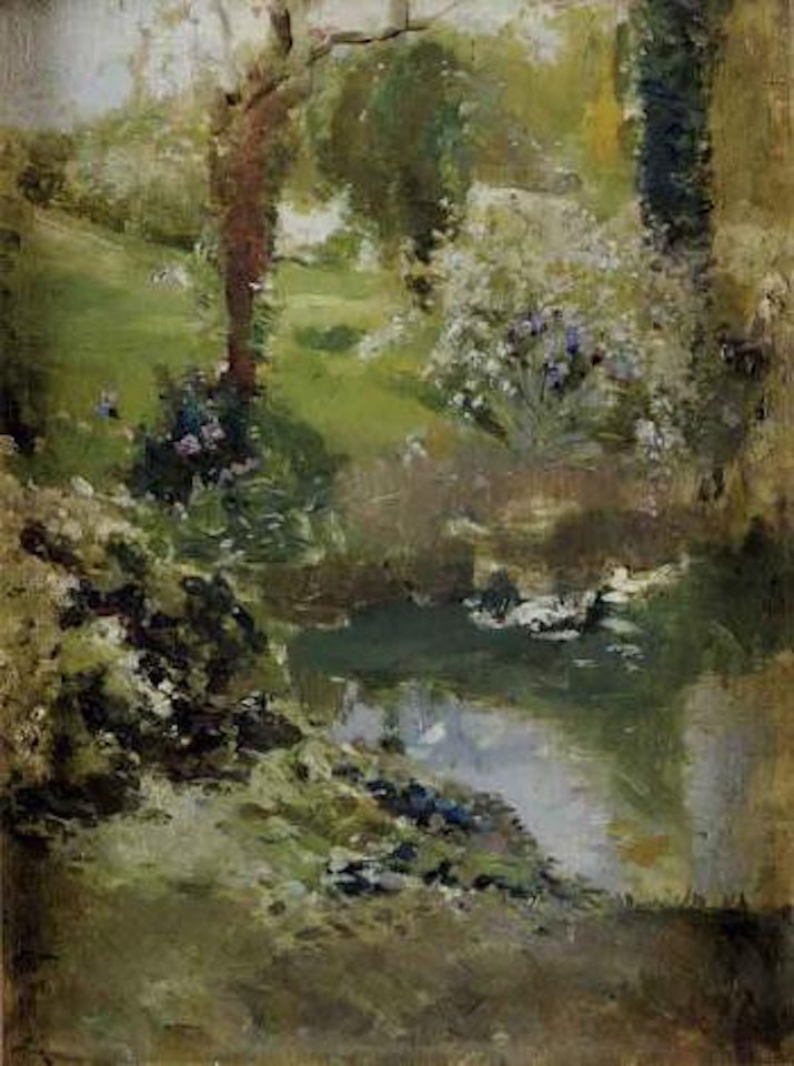 Flowers by the river by Joaquin Sorolla Y Bastida