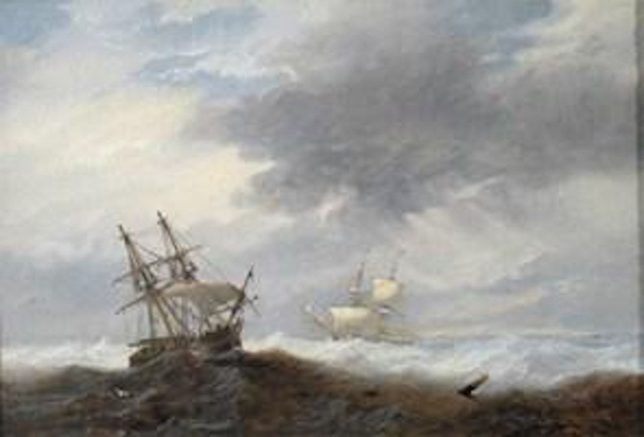 Ships in a storm by John Wilson Carmichael