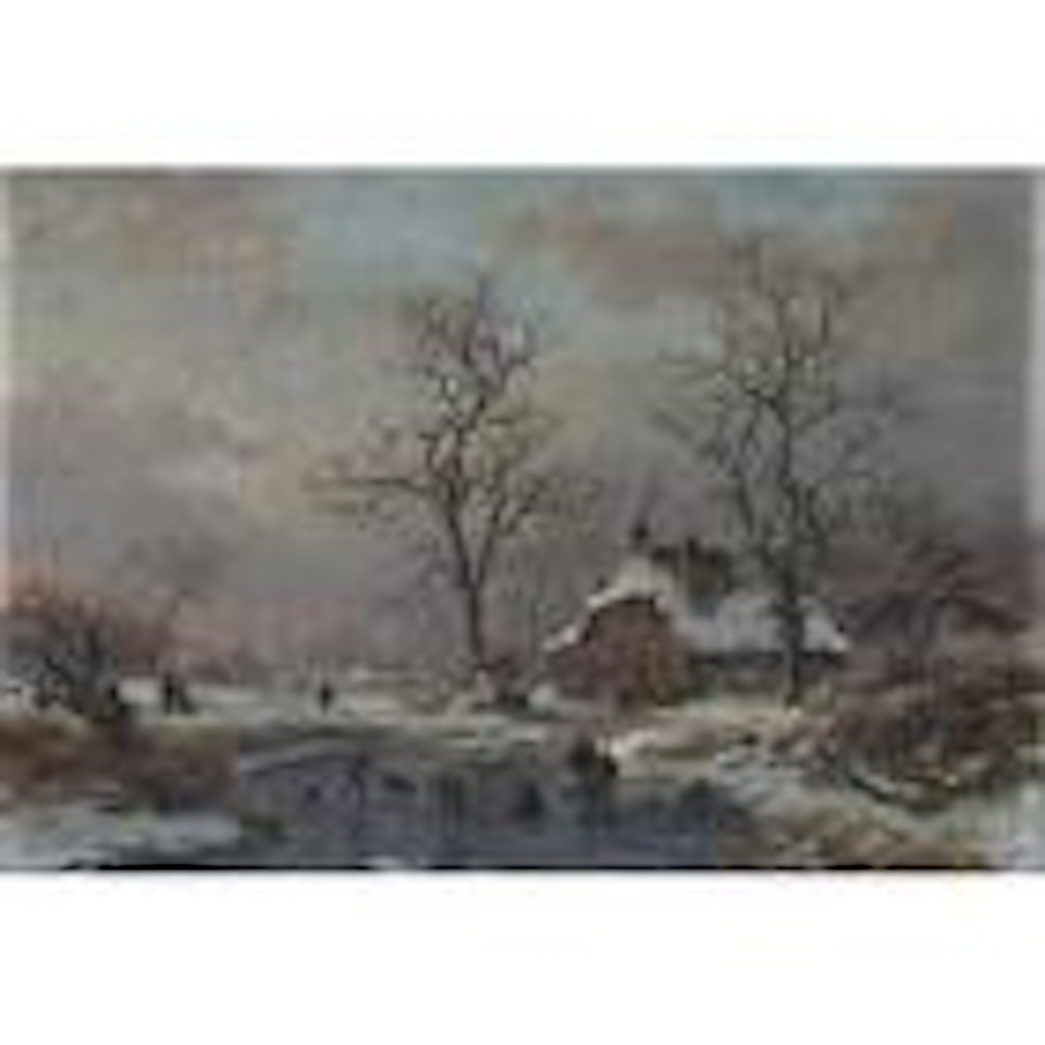The frozen pond by Fredrik Marinus Kruseman