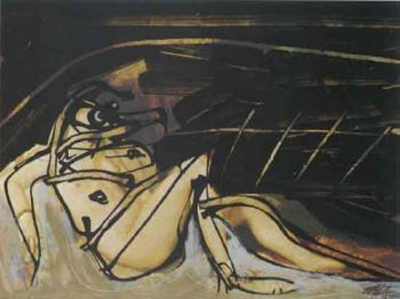 Sans titre, serie des suprimpressions by Antonio Saura