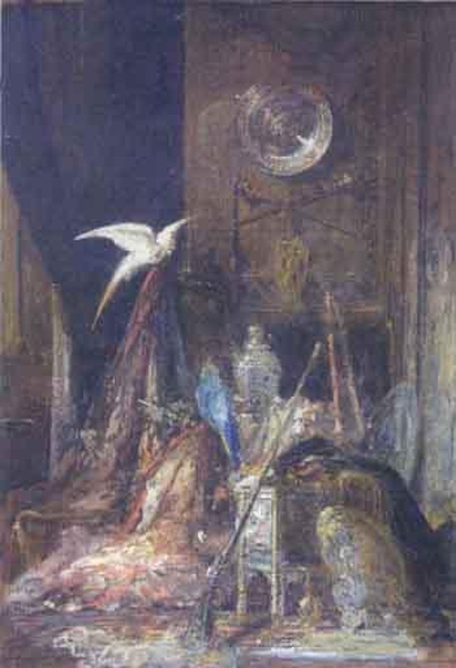 Interieur Orientaliste au perroquet by Luigi Loir