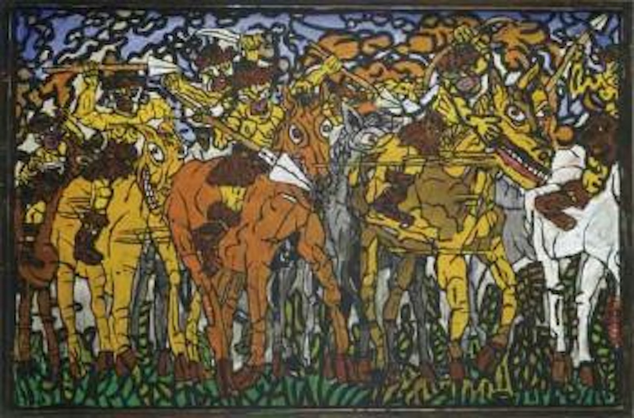 Les huns a cheval contre les barbares by Robert Combas