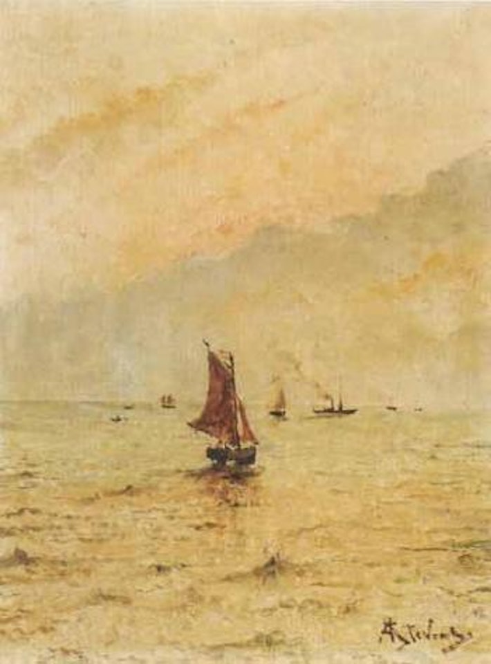 Bateaux en mer by Alfred Stevens