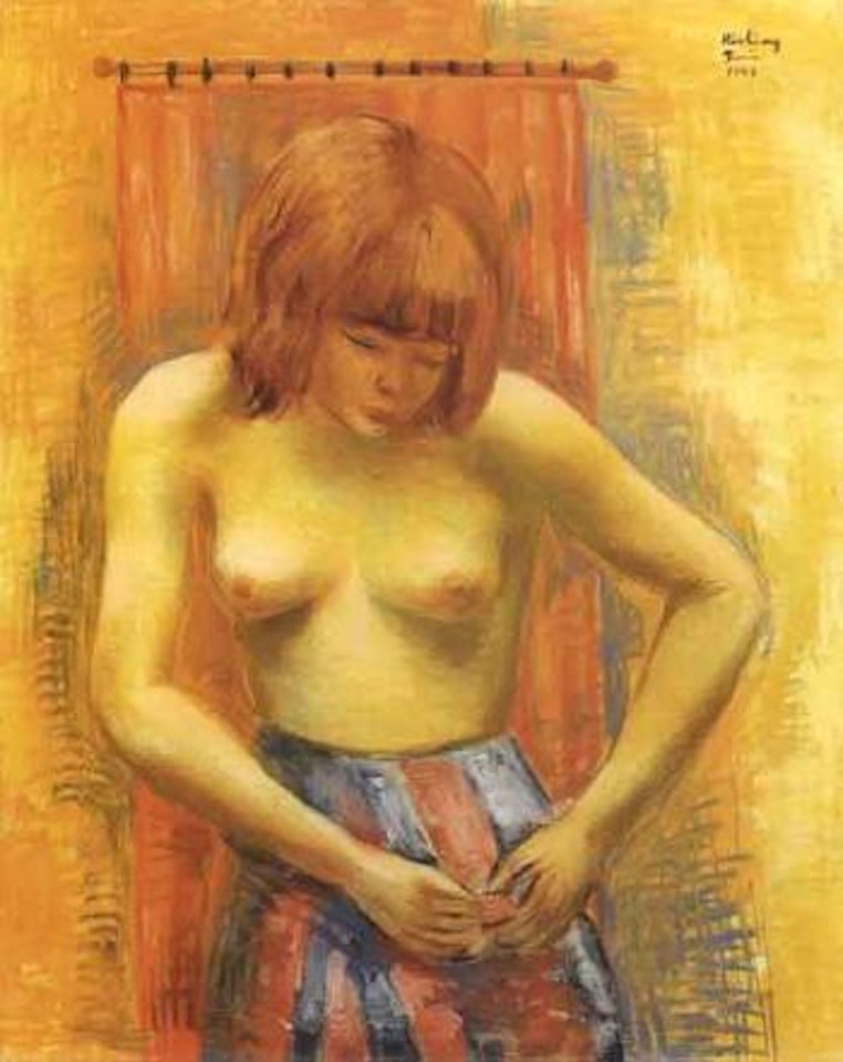Jeune fille le buste decouvert by Moïse Kisling