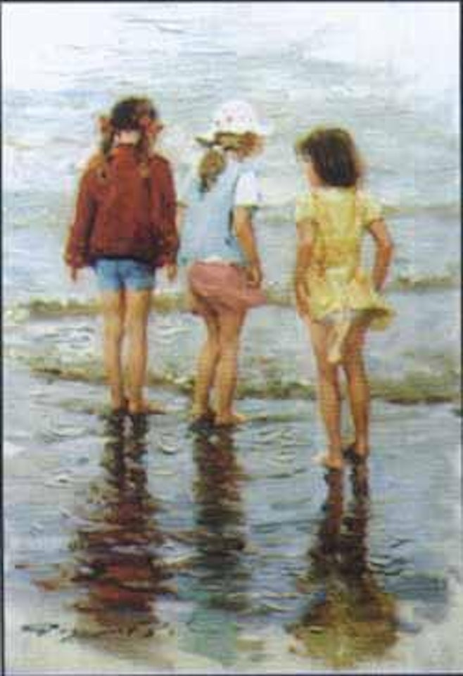 Children on the beach by Constantin Razoumov