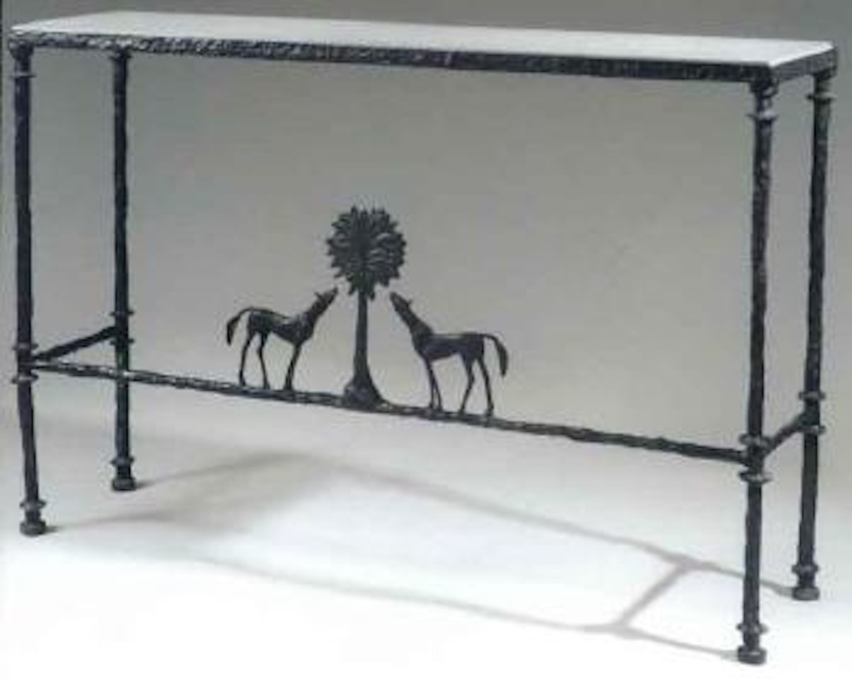 Console aux deux chevaux et a l'arbre by Diego Giacometti