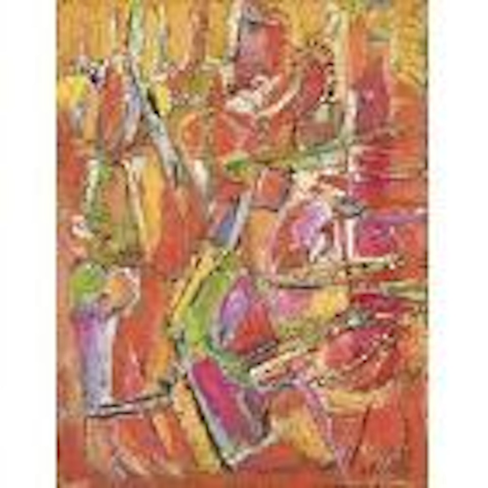 Composition au fond orange by André Lanskoy