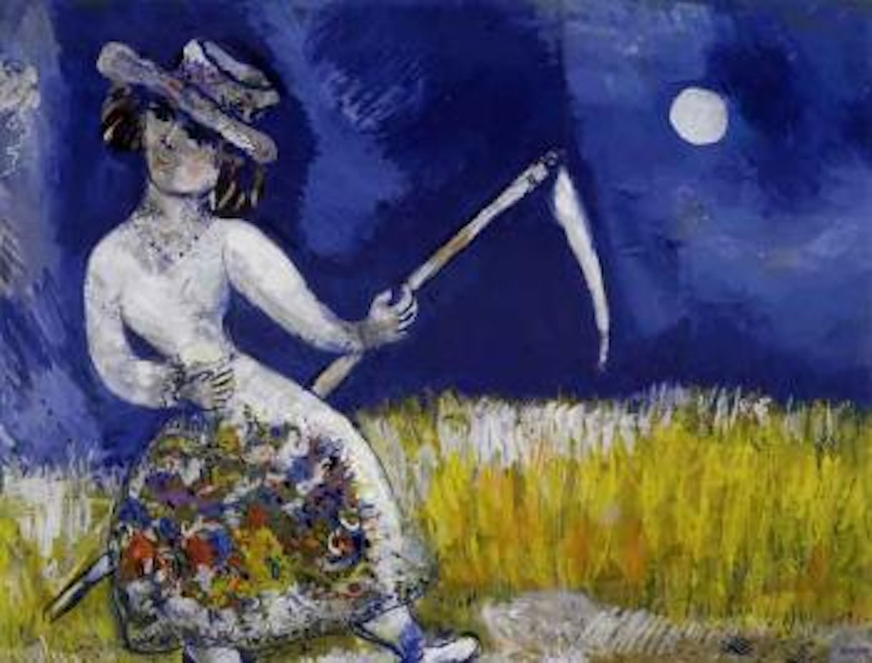 Woman with scythe by Marc Chagall