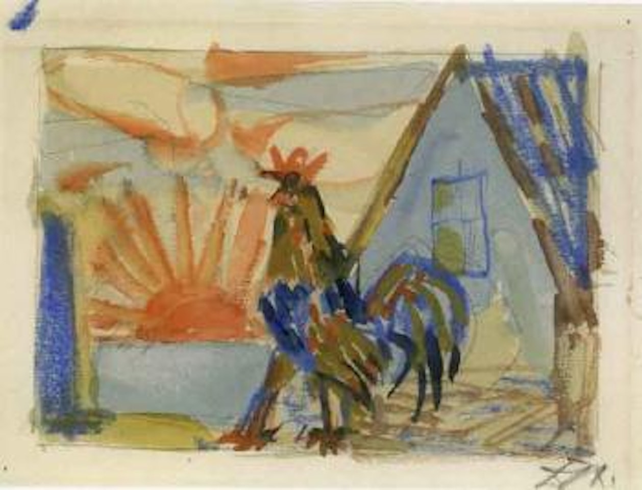 Cockerel at sunrise by Otto Dix